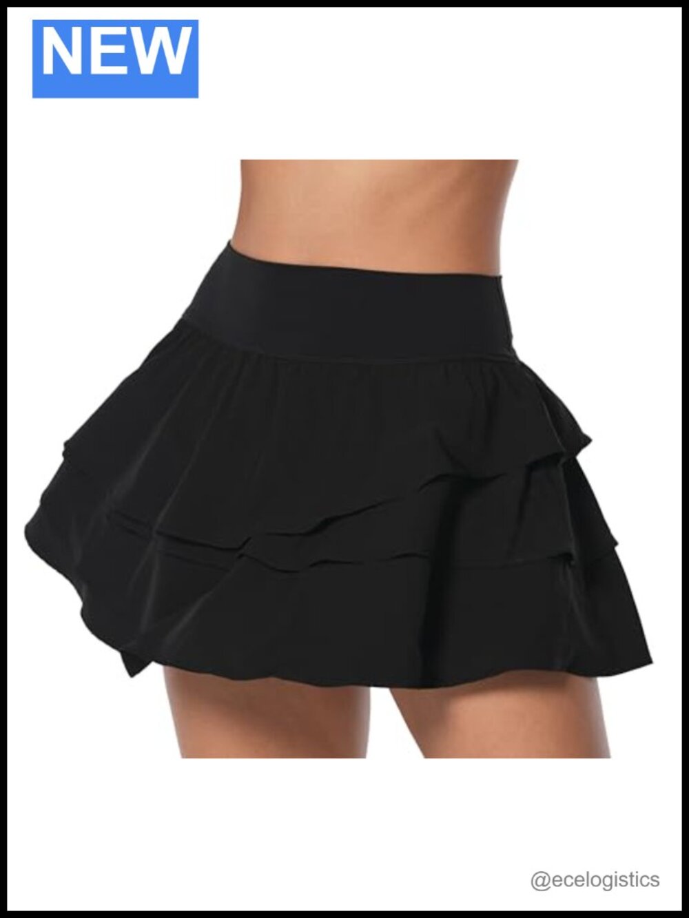 Pleated Tennis Skort with Built-in Shorts & Pockets, High Waisted